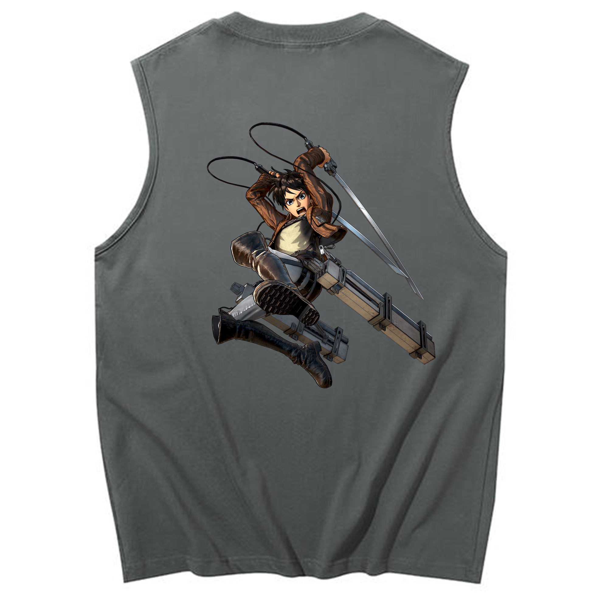 （画像用） 進撃の巨人 エレン･イェーガー Attack on Titan Eren Jäger コットン100％タンクトップ（背面プリント）